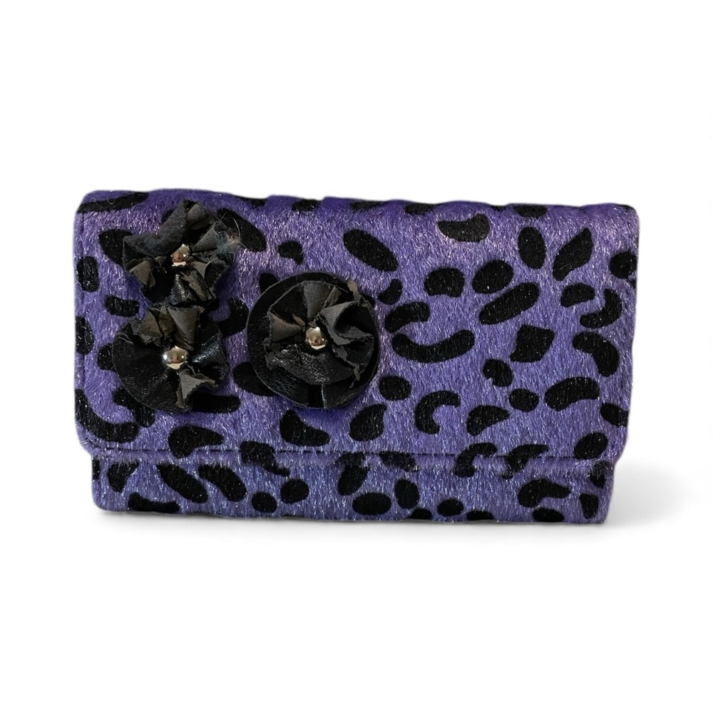 Fashion Bug Purple and Black Patterned Clutch